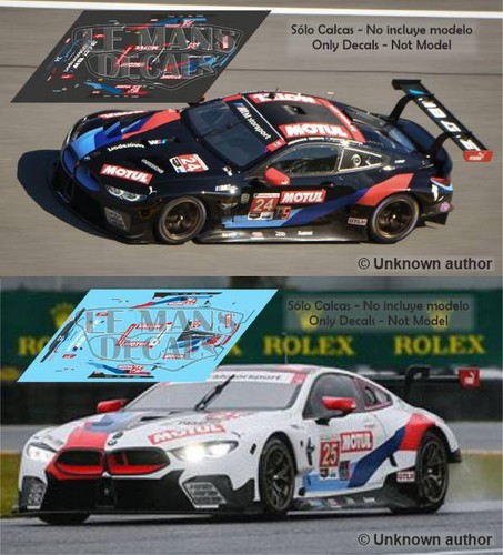 Decals BMW M8 GTE Daytona 2020 1:32 1:24 1:43 1:18 slot calcas - Bild 1 von 3