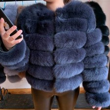 100 Real Genuine Fox Fur Long Sleeves Short Coat Women Jacket Fashion Luxury
