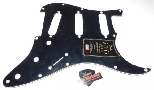 Fender Stratocaster Pickguard Ultra Luxe American Black Guitar Parts Project
