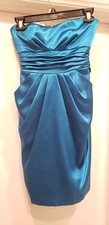 Gorgeous! Windsor Dark Teal Blue Strapless Cocktail Dress - Size 5 - Has pockets