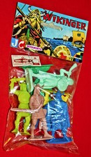 5 JECSAN WIKINGER FIGUREN 1970er zum Teil marmoriert HEINERLE MANURBA ELASTOLIN