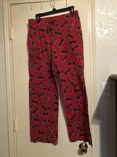 Buc-ees 100 Cotton Red Graphic Print Sleep Pants Medium