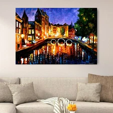 Leonid Afremov THOUGHTFUL AMSTERDAM 30"x24" LIMITED EDITION GICLEE ORIGINAL