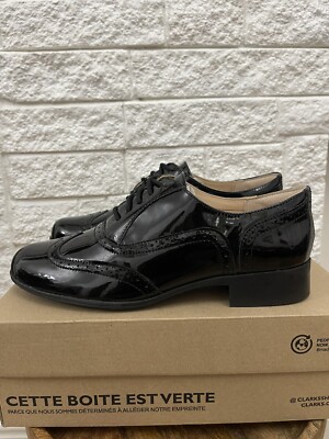 Ladies Clarks Smart Brogue Lace Up Heeled Leather Shoes Hamble Oak