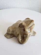 Vintage Clay Art Pottery Thinking  Frog Toad Figurine