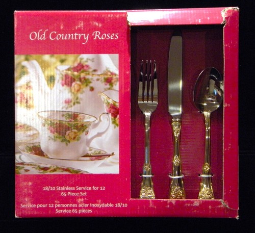 Royal Albert Old Country Roses Stainless w/ Gold Accent Flatware - Unused! - Picture 6 of 66