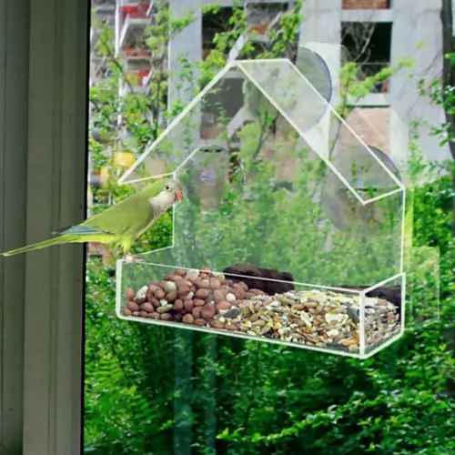 Clear Window Bird Feeder with Strong Suction Cups Wild Bird Feeder Bird Watching - Picture 11 of 15