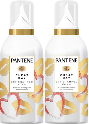 2 x Pantene wasserlos Cheat Day Trockenshampoo Schaum Orchidee Blume 0% Alkohol -180ml