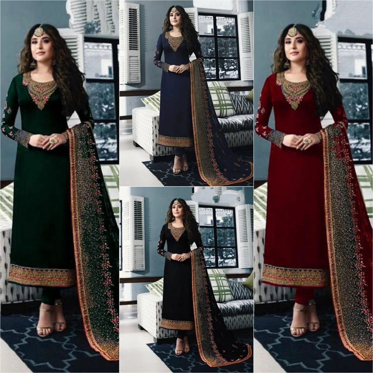 Heavy work salwar suit party on sale wear