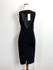 NEW Karen Millen Womens Dress 8 S Black Tassel Sexy Pencil Party Formal Occasion