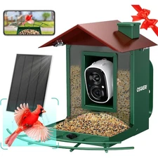 Osoeri OS-BC02 Green Bird Feeder with Camera, 1080P HD AI Identify DAMAGED BOX