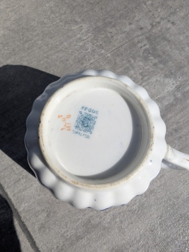 Antique c1875 Copeland Spode Fleur De Lys Blue Demitasse Set Tea Cup Saucer - Picture 11 of 17