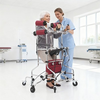 Female Rolling Walker for Elderly, Adjustable Height 8 Wheels Mobility Aid 220lb