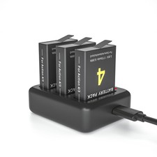 3Pack Osmo Replace Batteries 3-Channel Charger for DJI Osmo Action 3 4 Camera