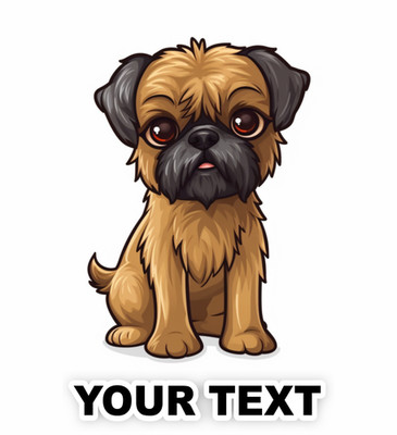 Set of 2 Brussels Griffon Dog Decal Stickers with Free Custom Text
