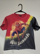 Vintage Y2K 2004 Marvel Spiderman-2 Tie-dye Big Graphic T-Shirt Youth Size L/XL