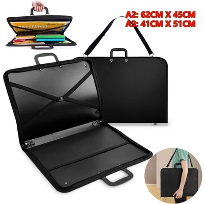 A2 A3 Desig Water Proof Black Portfolio Case Design Art Work Painting Folder Bag