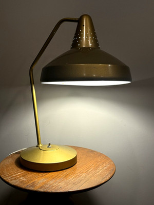 Vintage Mid-Century Modern Gerald Thurston Swivelier Atomic UFO Desk Lamp (10A)
