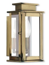 Livex Lighting 20191-01 Princeton Outdoor Wall Light Antique Brass