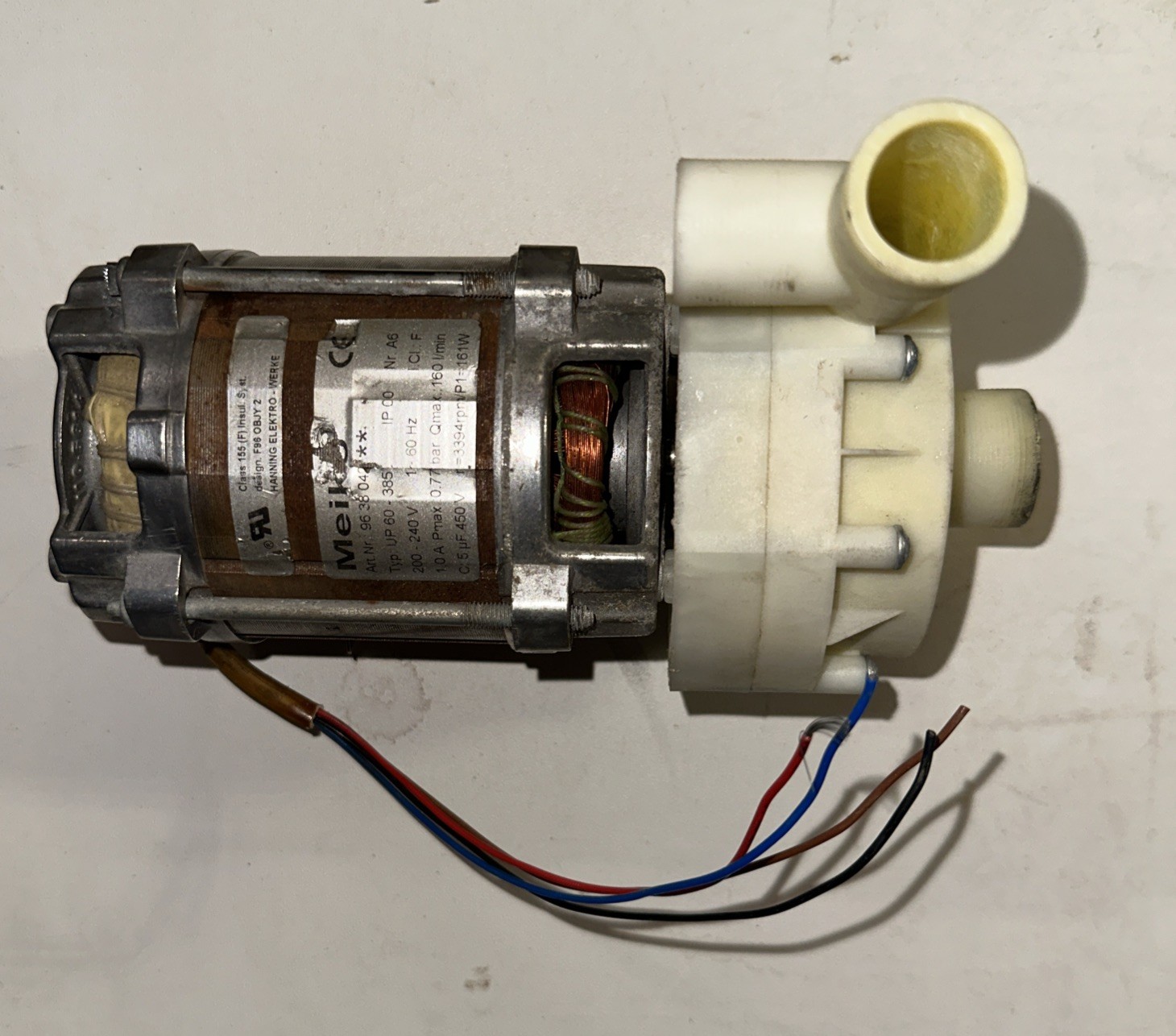 Meiko 9638042 Booster Pump yp: UP60-385 200-240V 1~60Hz 1.0A Pmax 0.77bar