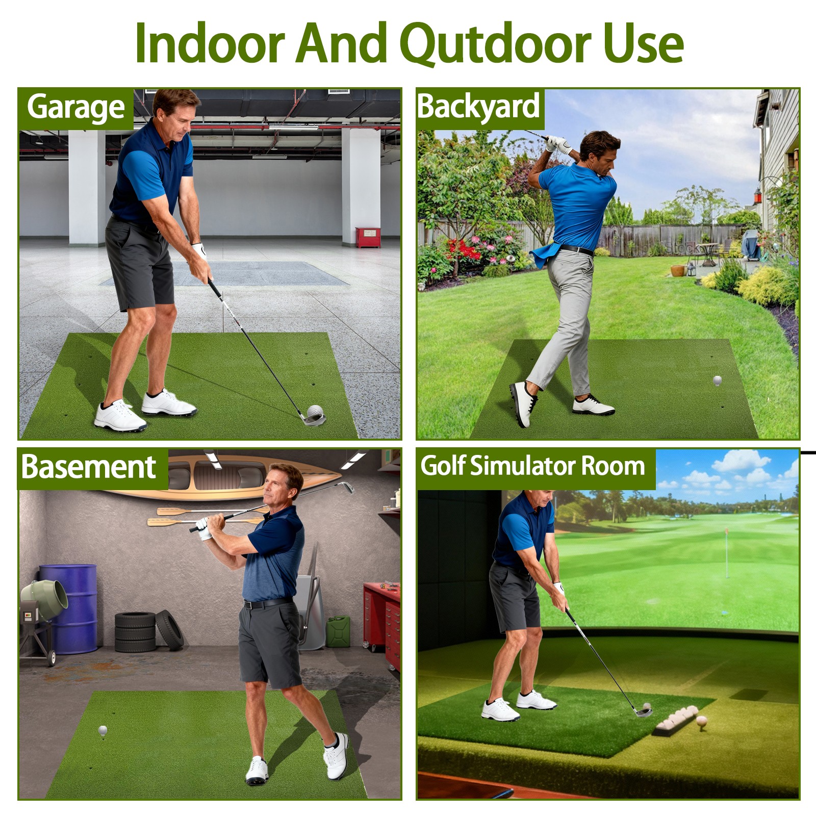 4 Feet x 5 Feet Golf Chipping Driving Range Commercial Practice Hitting Aid Mat