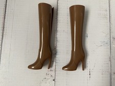 Barbie Doll Brown Boots Shoes For Tippy Toe Feet (C8)