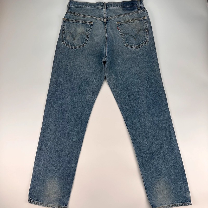 Levis 505 Jeans Mens W36 L34 Blue Regular Fit Denim Trousers Premium 100% Cotton image 6