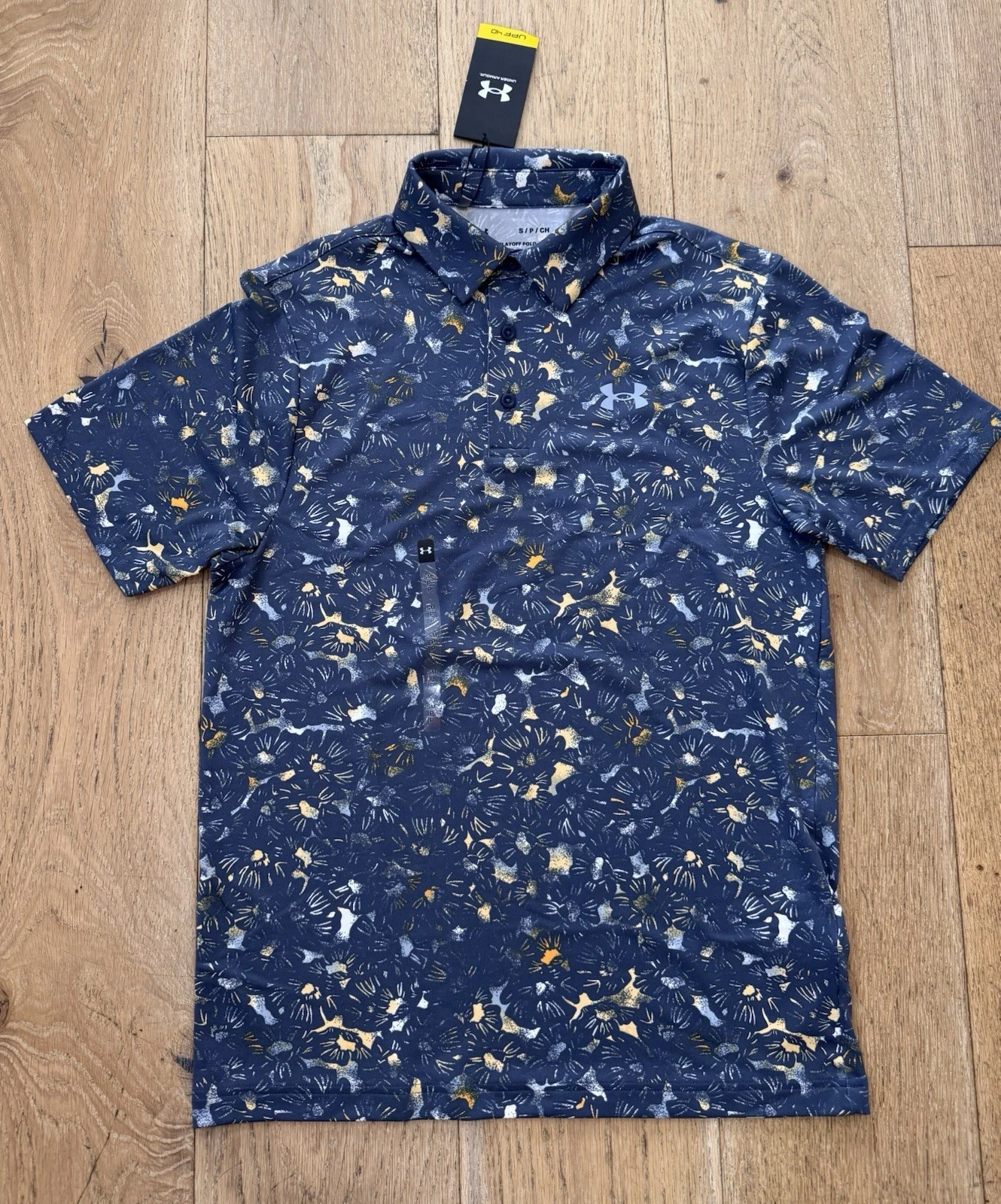NWT Men’s Small Under Armour 2.0 Printed Polo Shirt 1377297-044 $70 MSRP