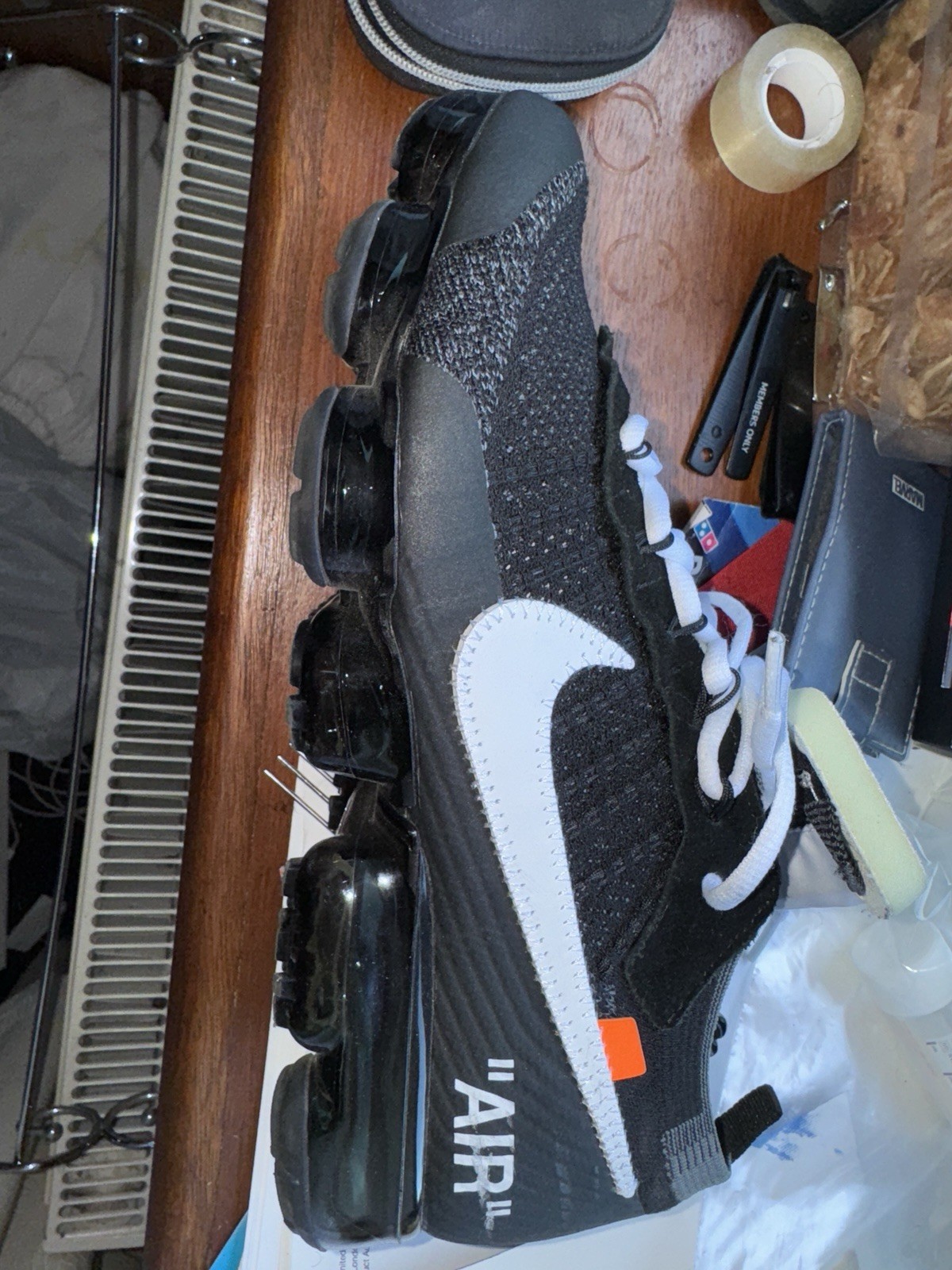 OFF WHITE X NIKE Nike Air VaporMax Off White Uk 12 Us 13 47 in nero con pizzo extra blu
