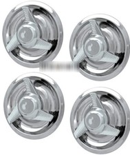 Spinner Hubcaps Set of 4 Rally Wheel Center Hub Caps 3 Bar Spinner Fits 5 Lug Wheels Chrome