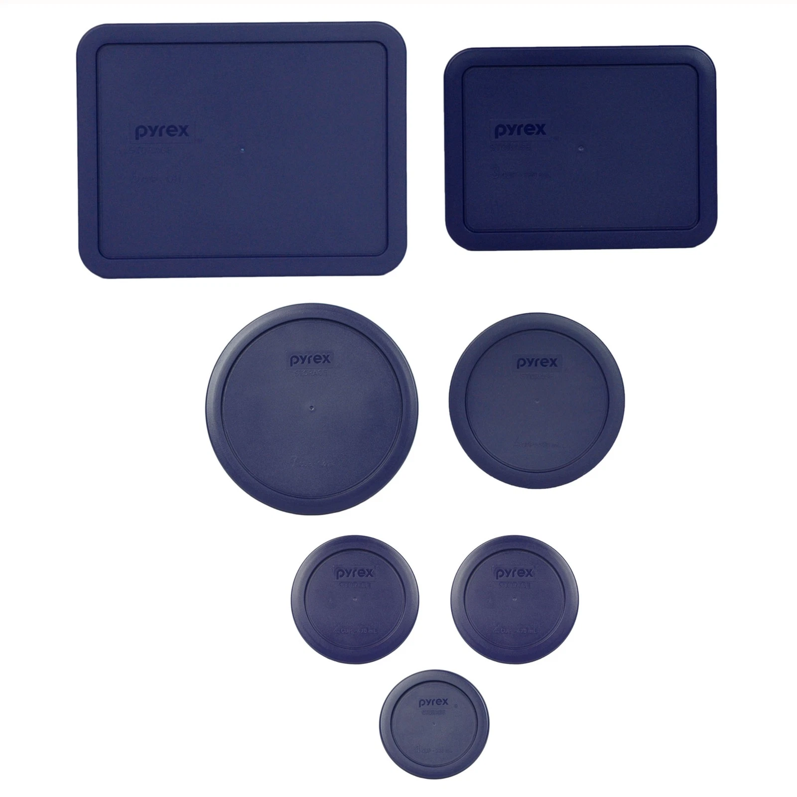 Pyrex 7 Lid Blue Bundle for Pyrex 7211, 7210, 7402, 7201, 7200, 7202 Glassware