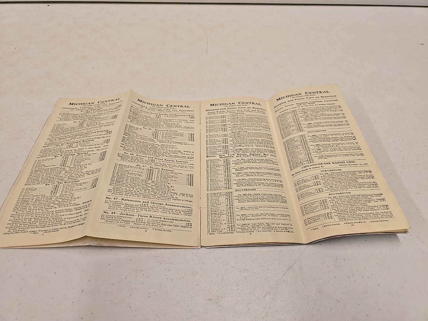 Antique Winter 1906 MCRR Michigan Central Railroad Niagra Falls Route Time Table