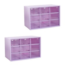 2PCS Small Drawer Organizer for Desk, Desktop Drawer Organizer with 9 Clear D...