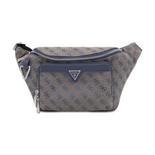 Guess Designer Men’s Waist Bag Brown Blue Casual Travel Bag