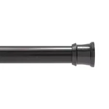 42 In. - 72 In. Steel Twist & Fit No Tools Tension Shower Curtain Rod in Black