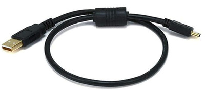 2x 1.5ft USB 2.0 A Male to Mini-B 5pin Male  Cable w/ Ferrite Core Gold 5446