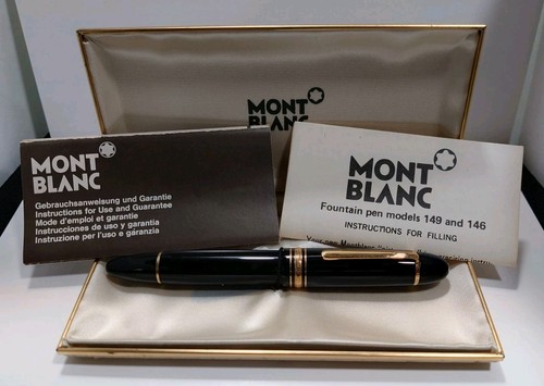 Vintage Mont Blanc Meisterstuck No. 149 Fountain Pen 14c 585 Nib with Box - 第 1/16 張圖片