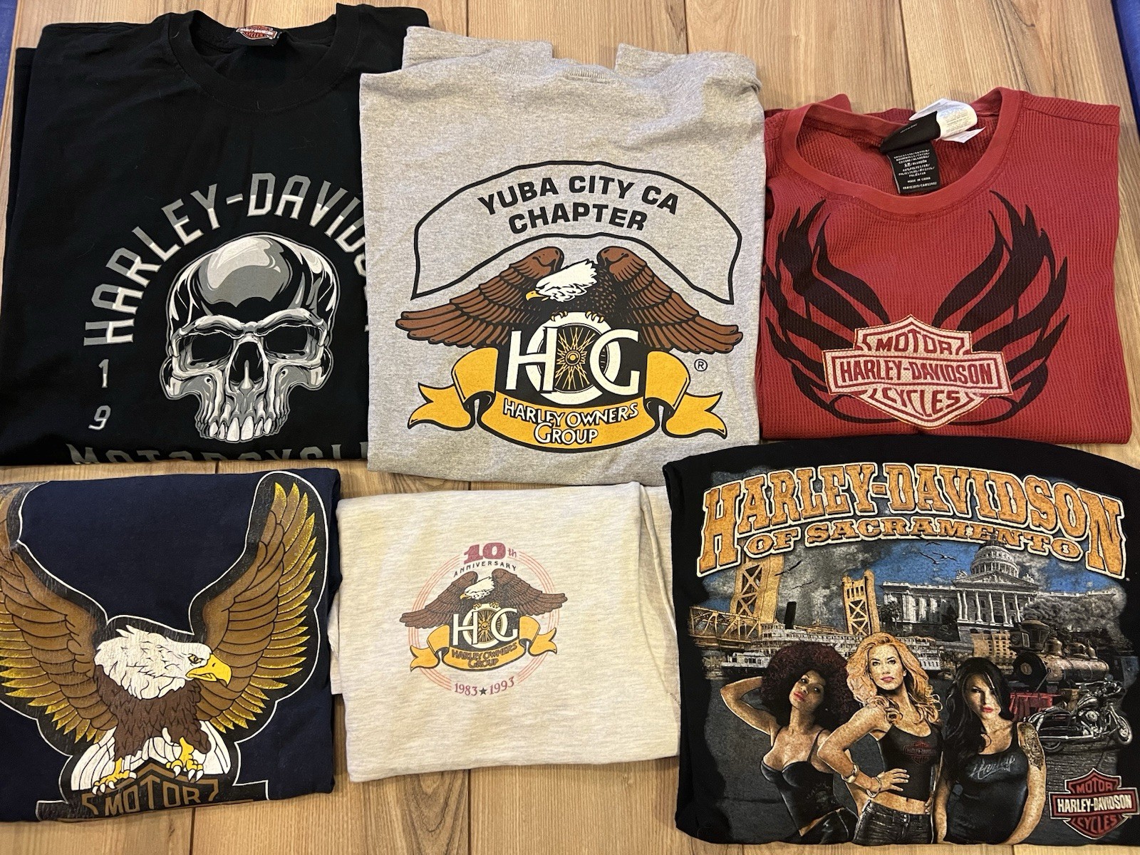 Harley Davidson T-Shirt Lot Of 6 Men’s XL to 3XL Y2K 2010s Bundle A