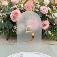15 PCS Frosted Arch Wedding Table Numbers 115 5x7 Inch Acrylic Signs Stands