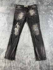 Evolution In Design Jeans Womens 16 Gray Distressed Whiskering Straight Leg