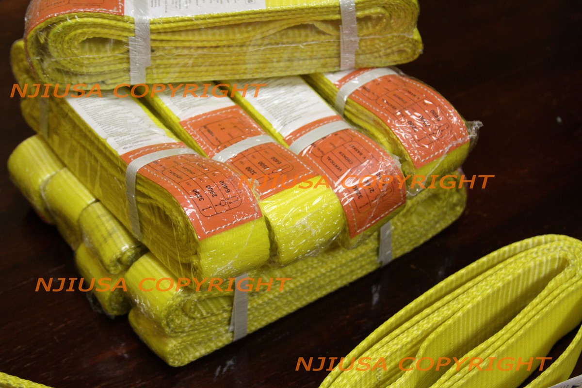 2x EE1-902 8ft Polyester Web Lifting Slings – Eye To Eye Lifting Tow Straps For Heavy Loads 14 thumbnail image
