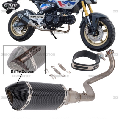 For HONDA Grom MSX125 2013-2023 Low Mount Exhaust Pipe System Header Muffler 