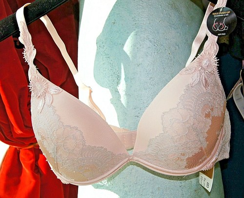 Reggiseno Chantelle Peach/Grey "Haute Couture" pizzo preformato tuffo U/W 3422/8E - Foto 3 di 12