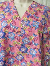 SCRUBS ACTIVE UNIFORM Nurse Hospital SMALL NWT 2 pKT SPRING FLOWER PINK
