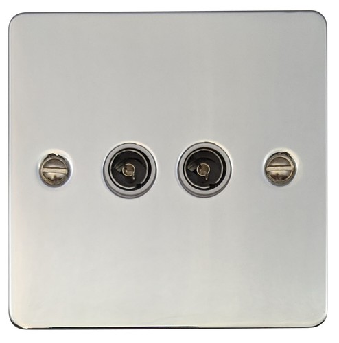 G&H Flat Plate Polished Chrome FCW Light Switches, Plug Sockets, USB, Toggles - 第 36/46 張圖片
