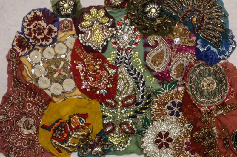 25 Pack of Boho Scarp Trim Snippets Junk Journal Mixed Media Embellishment Craft - Image 2 of 4