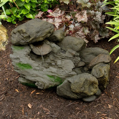 Outdoor Cascading Stone Rock Fountain - Pump Included - 93 GPM 23 x 14 Inch