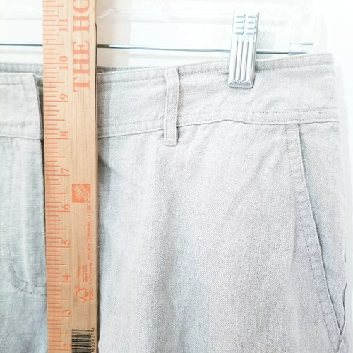 J Jill Wide Leg Pants Size 6 Natural Beige Crop 100% Linen Cuff Hem Pockets - Picture 12 of 12