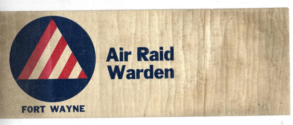 Named WWII Civil Air Raid Warden Full Armband of D. Glenn Davis, Fort Wayne-img-2