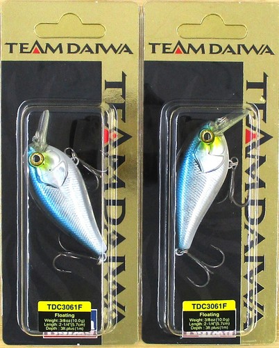 (2) TEAM DAIWA 2 1/4" TD Floating 3/8 Oz Crankbaits Black Shiner TDC3061F08 #DA4